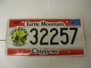 2015 15 North Dakota Nd Turtle Mountain Chippewa License Plate 32257