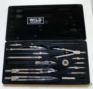 Wild Heerbrugg Drafting Technical Drawing Rz 31 Instrument Set Swiss Made Compas