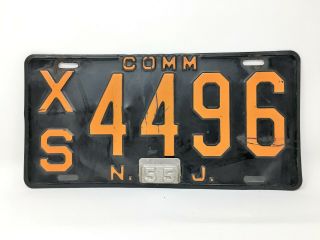 Vintage 1954 Jersey Commercial License Plate With 55 Tag Plus Farm Plate