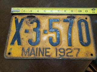 1927 Maine License Plate X - 3 - 570