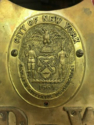 Early York Department of Public N.  Y.  State Seal Brass Wall Sign 3