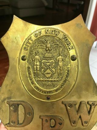 Early York Department of Public N.  Y.  State Seal Brass Wall Sign 6