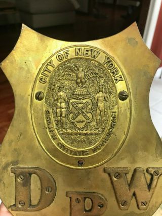 Early York Department of Public N.  Y.  State Seal Brass Wall Sign 8