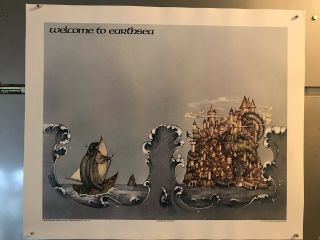 1978 Vintage Wizard Of Earthsea Trilogy Poster Ursula K Le Guin