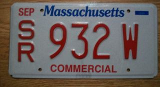 Single Massachusetts License Plate - Sr 932 W - Commercial