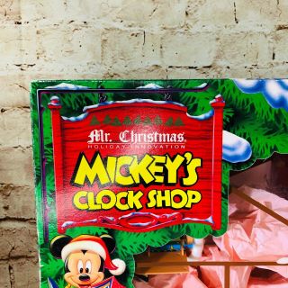 Vintage 1993 Mr.  Christmas MICKEY ' S CLOCK SHOP W/Box Complete 3