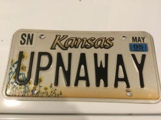 2005 Kansas License Plate - Personalized Up N Away - Shawnee County