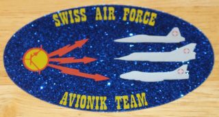 Old Swiss Air Force Avionic Team F - 5 Mirage Hunter Reflective Sticker