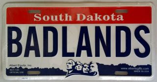 South Dakota Souvenir Badlands License Plate