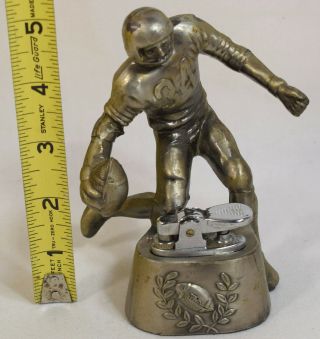 Vintage Football Player Running Back 34 Figural Metal Table Cigarette Lighter