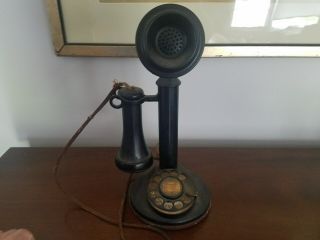 Vtg Western Electric Rotary Dial Antique Candlestick Telephone