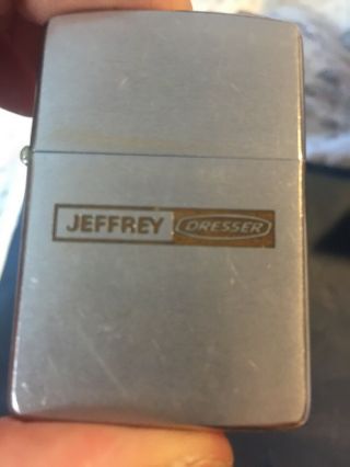 Vintage 1977 Chrome Jeffrey Dresser Advertising Zippo Lighter