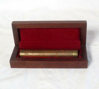 1984 Stephen Auger Signed & Numbered Brass / Copper Kaleidoscope In Wood Box