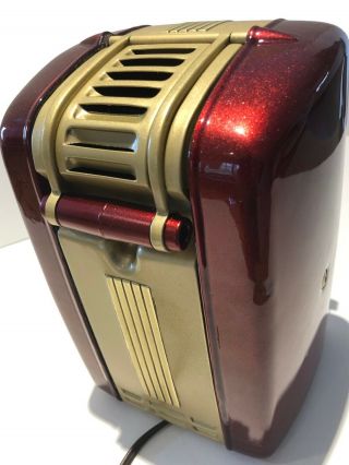 Vintage 1945 Westinghouse ART DECO RETRO RED METAL SPECK RADIO H - 125 6