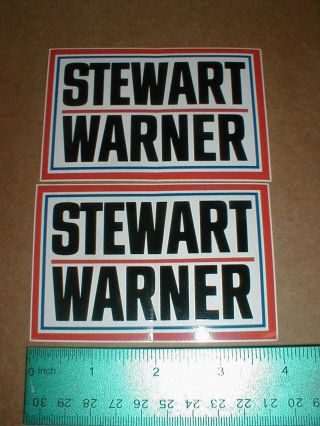 2 Stewart Warner 4 " Inch Vtg Drag Racing Decal Sticker 1970 