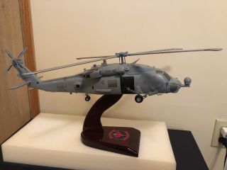 Hh - 60h Rescue Hawk Hsc - 85 Naval Special Warfare Helicopter Wood Desk Model