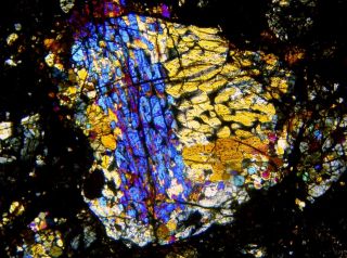Meteorite Nwa 4723 - L3 Chondrite Thin Section Microscope Slide