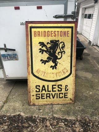 Vintage Bridgestone Motorcycle Sign