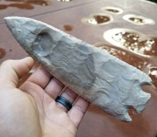 Authentic HUGE SMITH BASE NOTCHED Arrowhead Spear Point NATIVE Indian Artifact 4