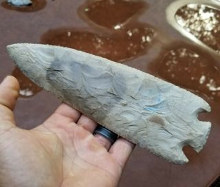 Authentic HUGE SMITH BASE NOTCHED Arrowhead Spear Point NATIVE Indian Artifact 8