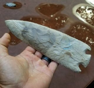 Authentic HUGE SMITH BASE NOTCHED Arrowhead Spear Point NATIVE Indian Artifact 9