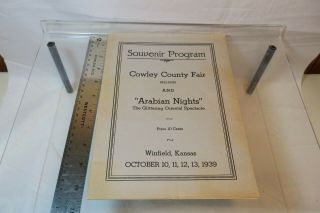 Cowley County Fair Souvenir Program W/ Vintage Pictures Of Winfield Kansas 1939