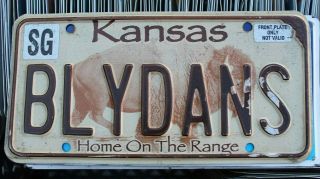 Kansas Vanity License Plate
