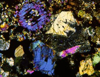 Meteorite CLARENDON (c) - Big L4 Chondrite Texas find 2015 Thin Section 2