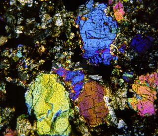Meteorite CLARENDON (c) - Big L4 Chondrite Texas find 2015 Thin Section 3
