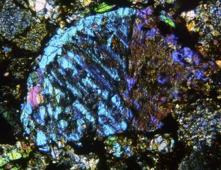 Meteorite CLARENDON (c) - Big L4 Chondrite Texas find 2015 Thin Section 7