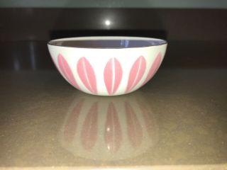 Cathrineholm 4” pink Lotus Bowl metal enamel mid - century modern rare Norway. 10
