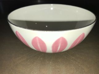 Cathrineholm 4” pink Lotus Bowl metal enamel mid - century modern rare Norway. 7