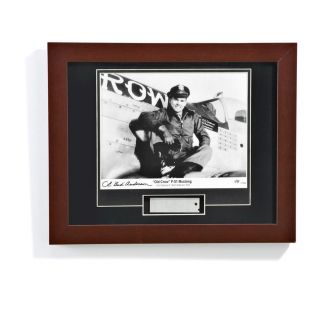 P - 51 Mustang Old Crow Framed WW2 Photo Signed USAF Bud Anderson & Metal Skin 2