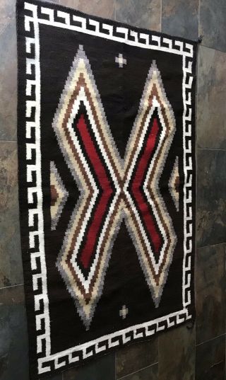 Navajo Hand Woven Rug 48” X 42” 12