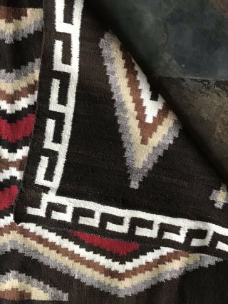 Navajo Hand Woven Rug 48” X 42” 3