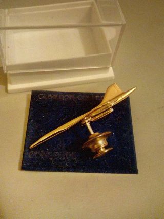 Vintage ' CONCORDE ' 22ct Gold Plated Stud Tie Pin exclusively BRITISH AIRWAYS 2
