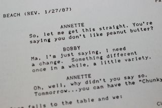 Annette Funicello Personal Property Back To The Beach Production Script 1987