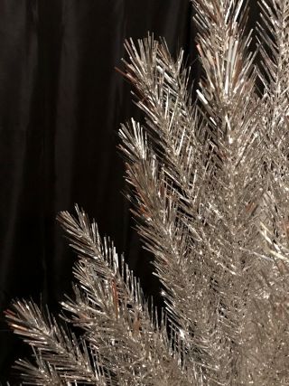 Vtg 60s Mid Century 6 ' Evergleam Silver Aluminum Christmas Tree 94 Branches 3
