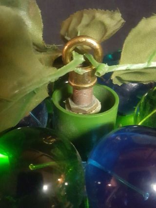 VINTAGE MID CENTURY RETRO LUCITE CLUSTER GRAPE CLUSTER LAMP LIGHT BLUE GREEN 7