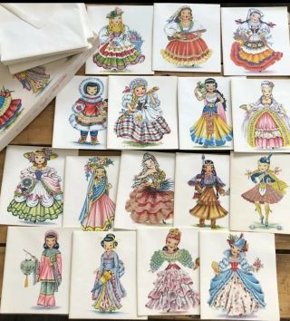 Vintage Stationary Dolls Of The World Note Cards
