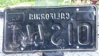 1963/1964 CALIFORNIA CA LICENSE PLATE TAG OIS 441 BLACK AND YELLOW 3