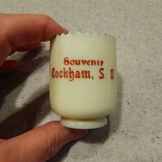 Rockham,  S.  D.  So Dak South Dakota Custard Glass Toothpick Circa 1915