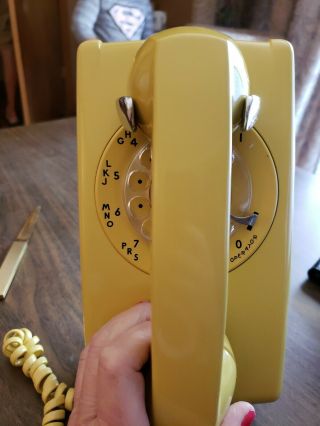 Vintage 1973 Western Electric Bell System 554 Rotary Wall Phone Yellow