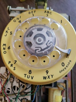 Vintage 1973 WESTERN ELECTRIC BELL SYSTEM 554 Rotary Wall Phone Yellow 8