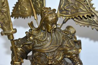 Chinese Guan Yu/ Guan Gong Warlord Statue Feng Shui 11” Brass 8.  5lbs 2