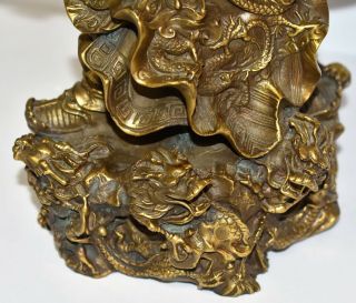 Chinese Guan Yu/ Guan Gong Warlord Statue Feng Shui 11” Brass 8.  5lbs 6