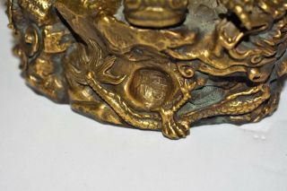 Chinese Guan Yu/ Guan Gong Warlord Statue Feng Shui 11” Brass 8.  5lbs 7