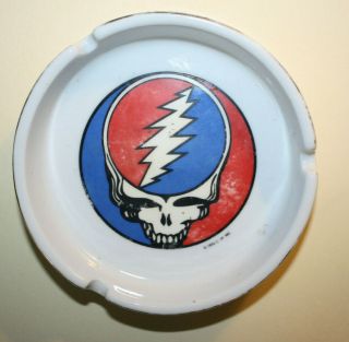 Grateful Dead Vintage 1976 Gdm Steal Your Face Ashtray Porcelain Rare Great Deal