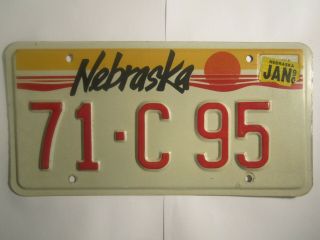 License Plate Car Tag 1990 Nebraska 71 C 95 [z276bb]