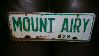 Vintage Mount Airy,  North Carolina City License Plate 628